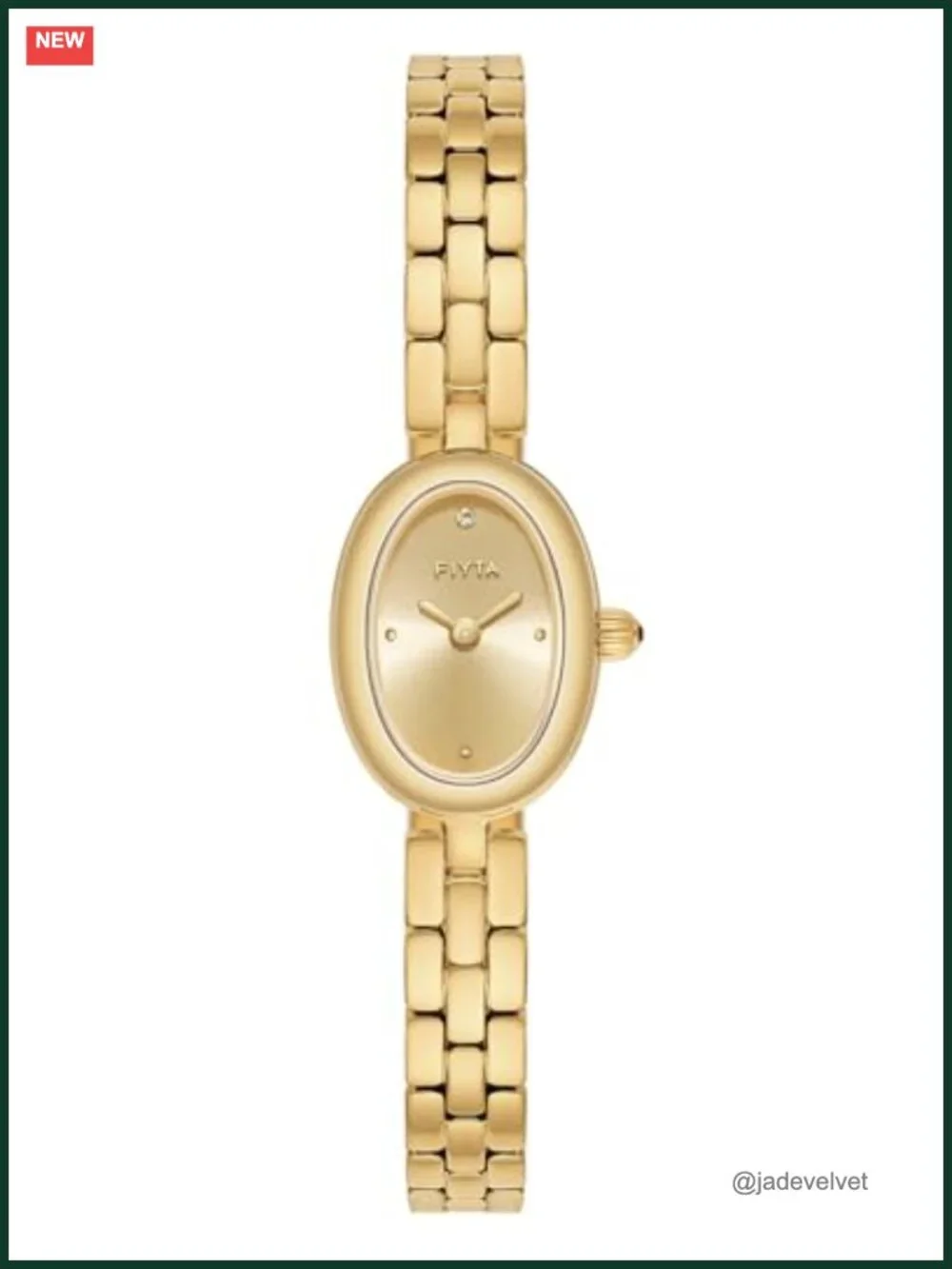 Vintage Oval Gold Watch Quartz Movement Sapphire Crystal Stainless Steel